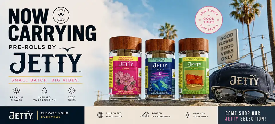 Now carrying pre-rolls by Jetty